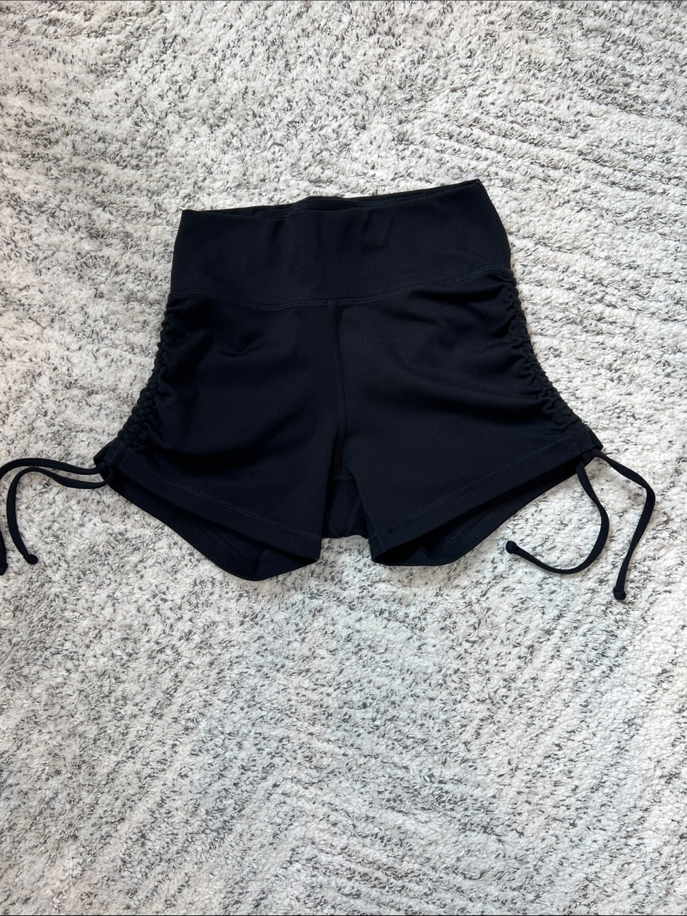 Gilly Hicks Black Side-Ruched Tie Booty Shorts